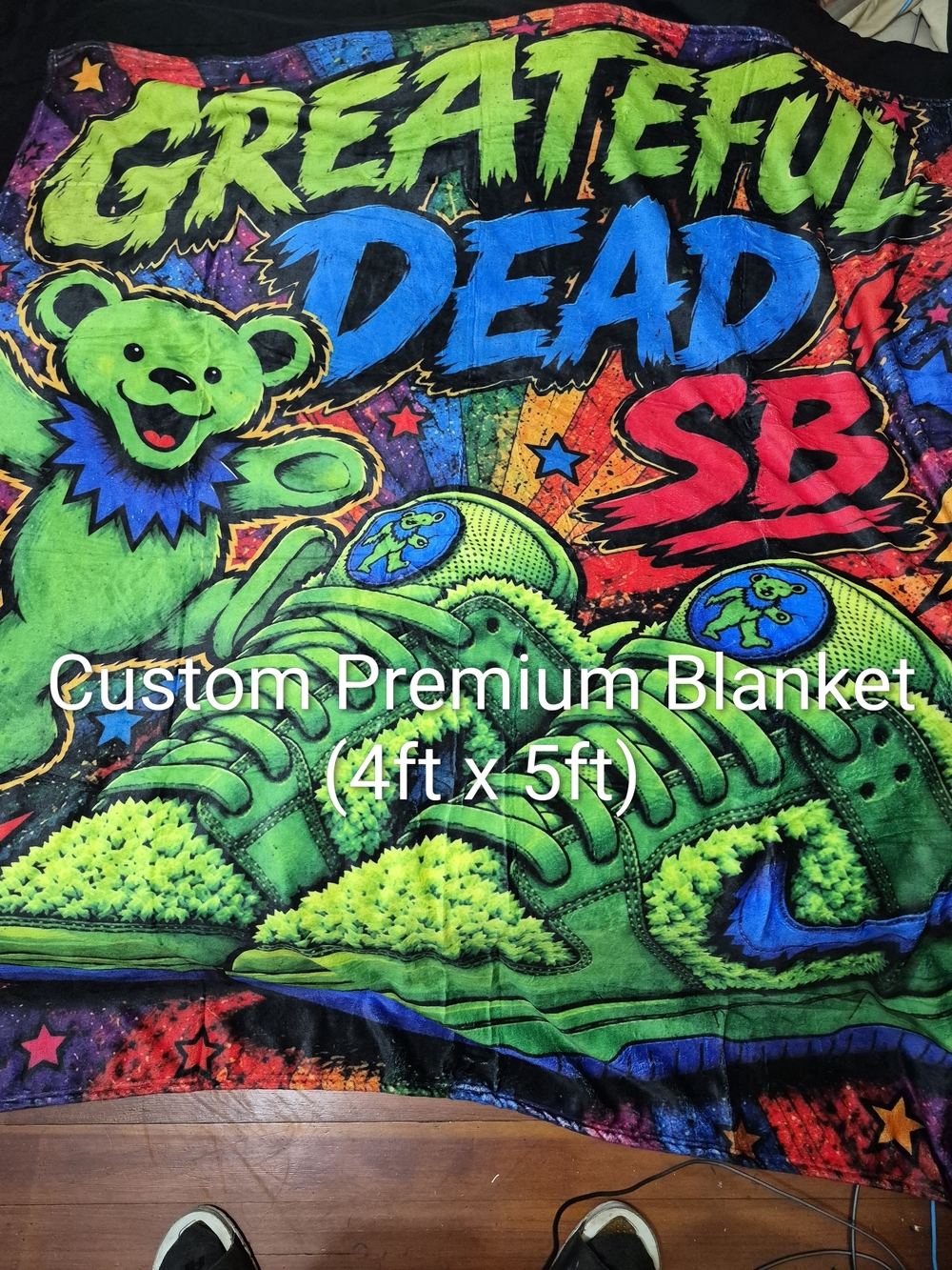 Custom Premium Fleece Blanket Featuring Greateful Dead SB 4ftx5ft New